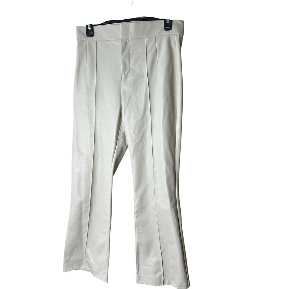 Zara Cream Color Faux Leather Dress Pants Sz Large‎